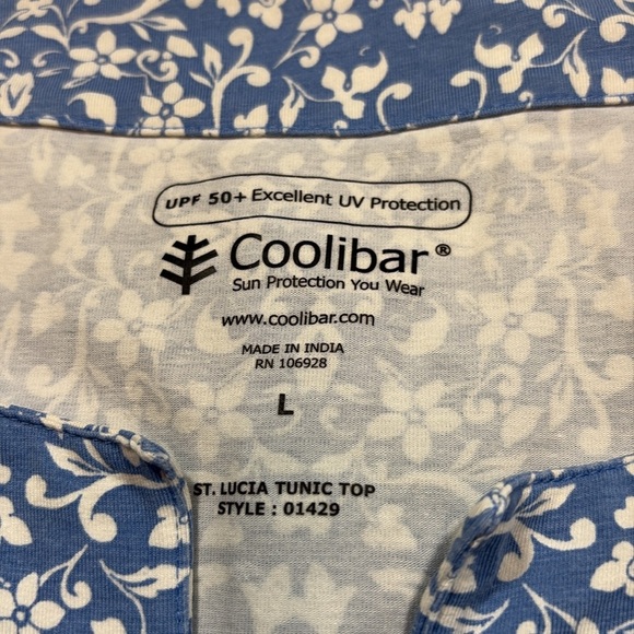 Coolibar St Lucia Tunic Top UPF 50+ Blue Tapestry Sz L - Picture 8 of 10